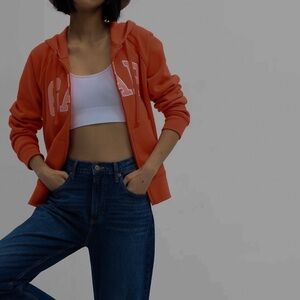 Gap Logo Zip Hoodie in Rust Brown size S Small